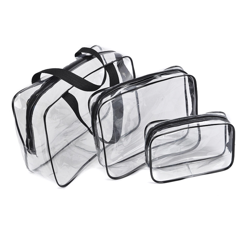 Women ziplock beauty travel Transparent PVC Travel Toiletry Bag Make Up Cosmetic Bag