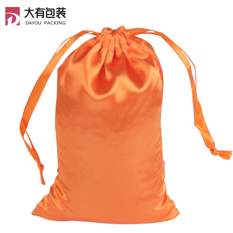 High Quality Silk Jewelry Gift Dust Pouch Wig Hair Packaging Drawstring Small Satin Bag
