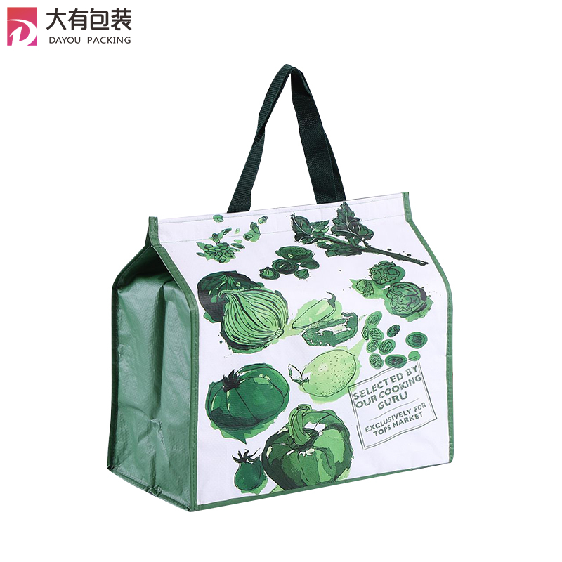 High Quality Green Durable Waterproof Pp Non Woven Insulated Cooler Bag For vegetable And Fruit