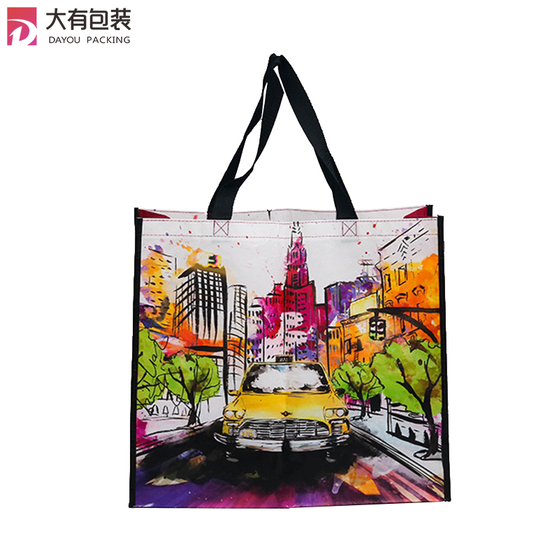 Factory eco-friendly durable handled laminated pp non woven shopper bag