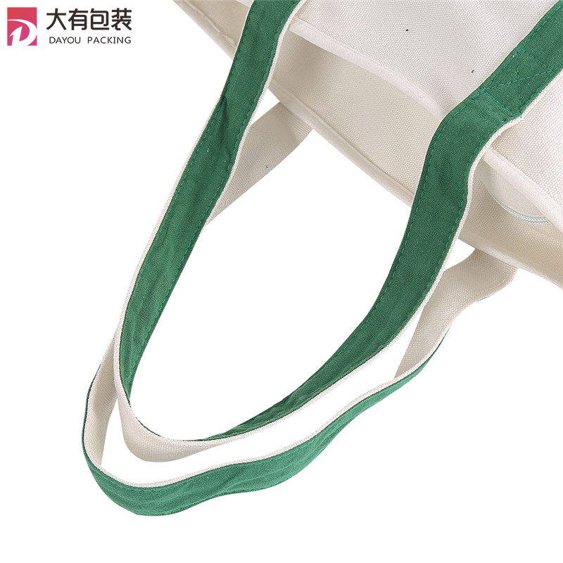 OEM Acceptable Custom Durable Natural Canvas Zipper Tote Bag With Pockets
