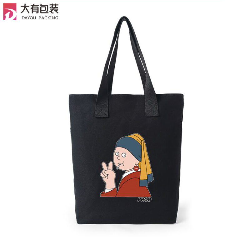 Lovely Print Women Canvas Shoulder Bag Girls Zipper Shopping Casual Handbag 