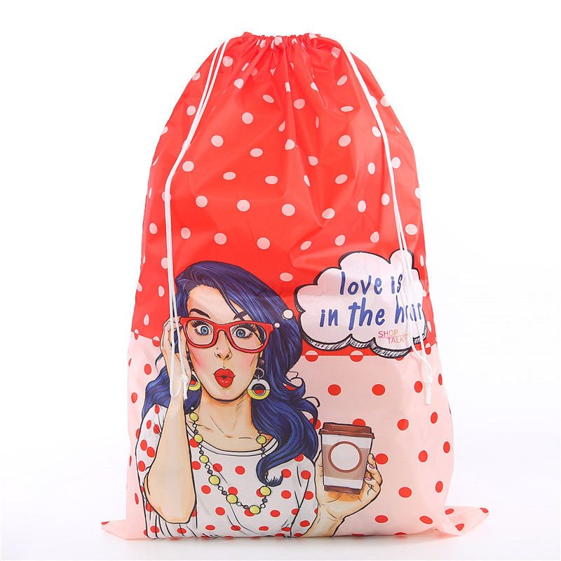 Sublimation Printed Promotional Polyester Nylon Drawstring Bags