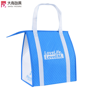 Custom Imprint Portable Non Woven Large Insulated Tote Bag Thermal Lunch Cooler Bag