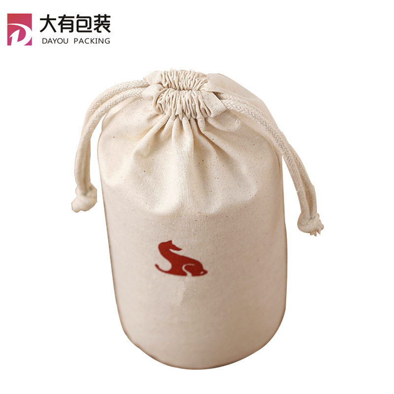 China Wholesale Plain Cheap Small Cotton Custom Printing Drawstring Bags