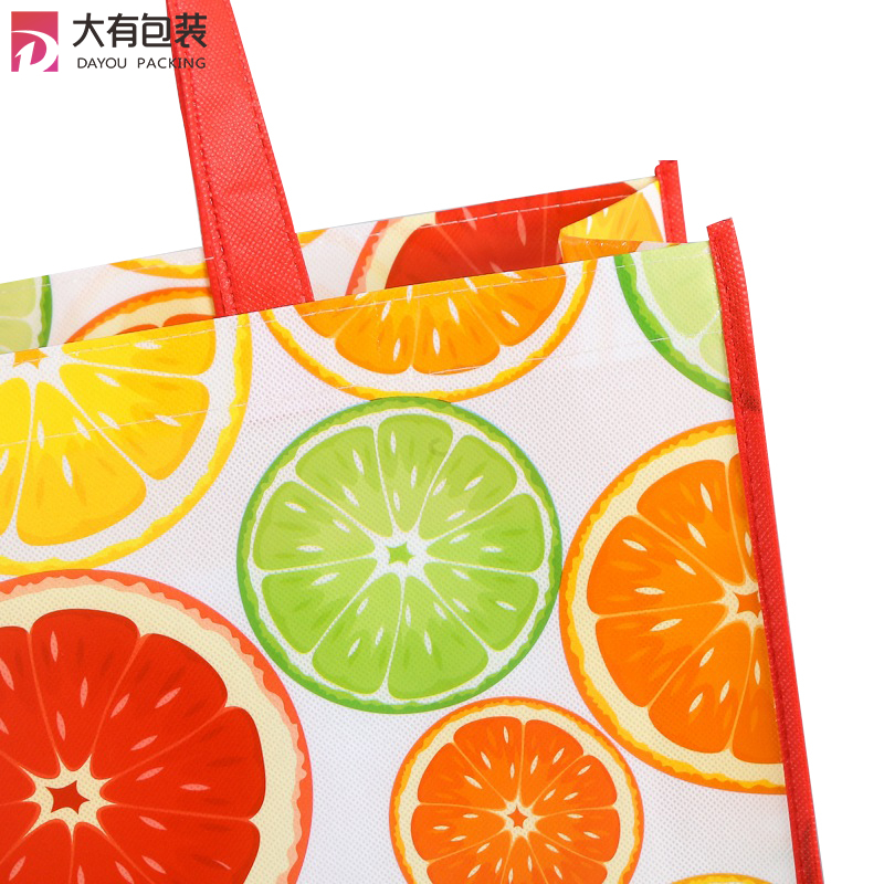 Colorful Printing Fruit Supermarket Laminated Non Woven Shopping Bag