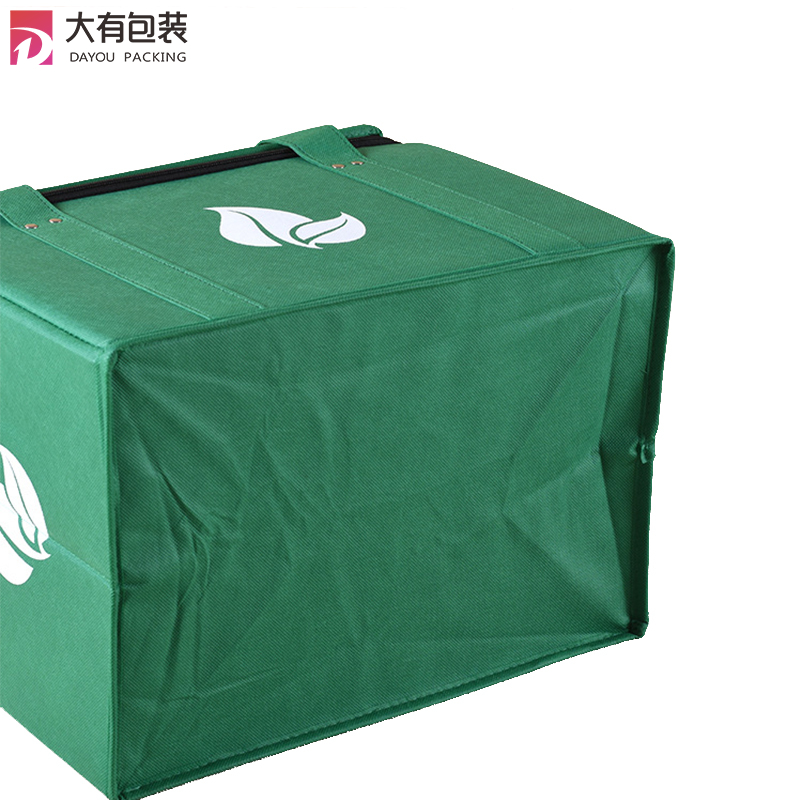 High Quality Custom Logo Printed Insulated Lunch Thermal Non Woven Food Delivery Cooler Bag
