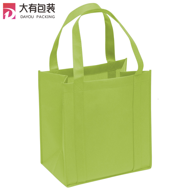 Fruit and vegetable supermarket non-woven environmental reusable shopping bag with long handle