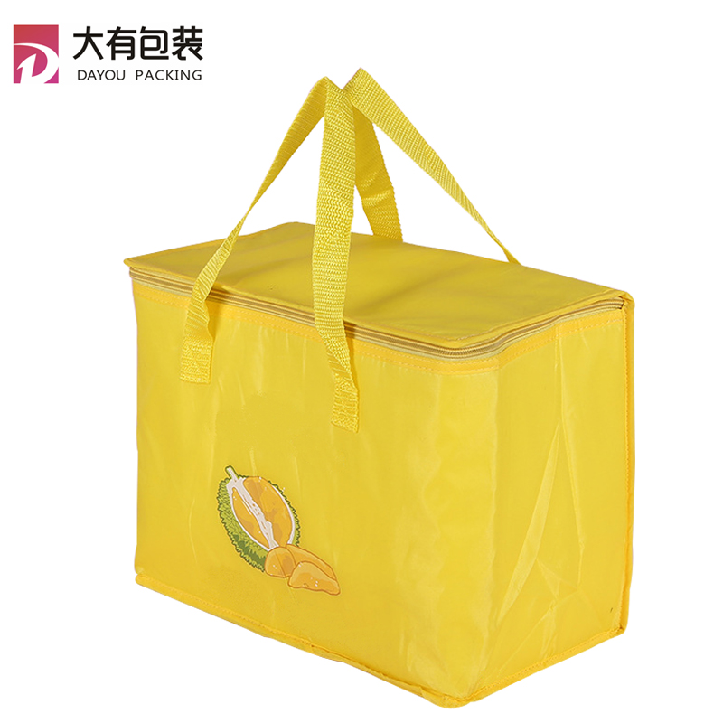 Customized Logo Top Quality Reusable Waterproof Insulated Lunch Box Supermarket Cooler Hand Bag for Juice