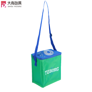 Custom Waterproof Portable 210D Polyester Thermal Insulated Freezer Lunch Cooler Bag With Handles 