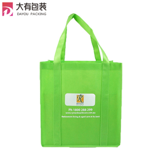 Fruit and vegetable supermarket non-woven environmental reusable shopping bag with long handle