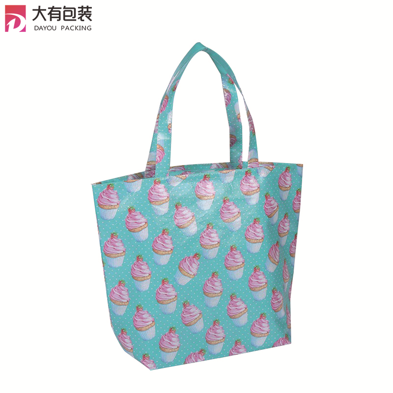 New Design Shopper Handles Full Printing Non Woven Ice Cream Promotional Bag With Lamination